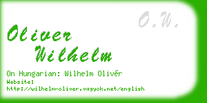 oliver wilhelm business card